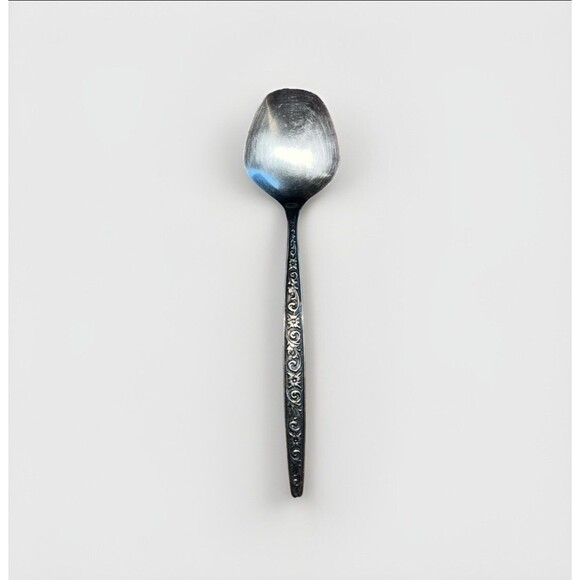 Vintage Serving Spoon Floral Flatware 1960-1970s Stainless Steel Japan 11” - Picture 1 of 3